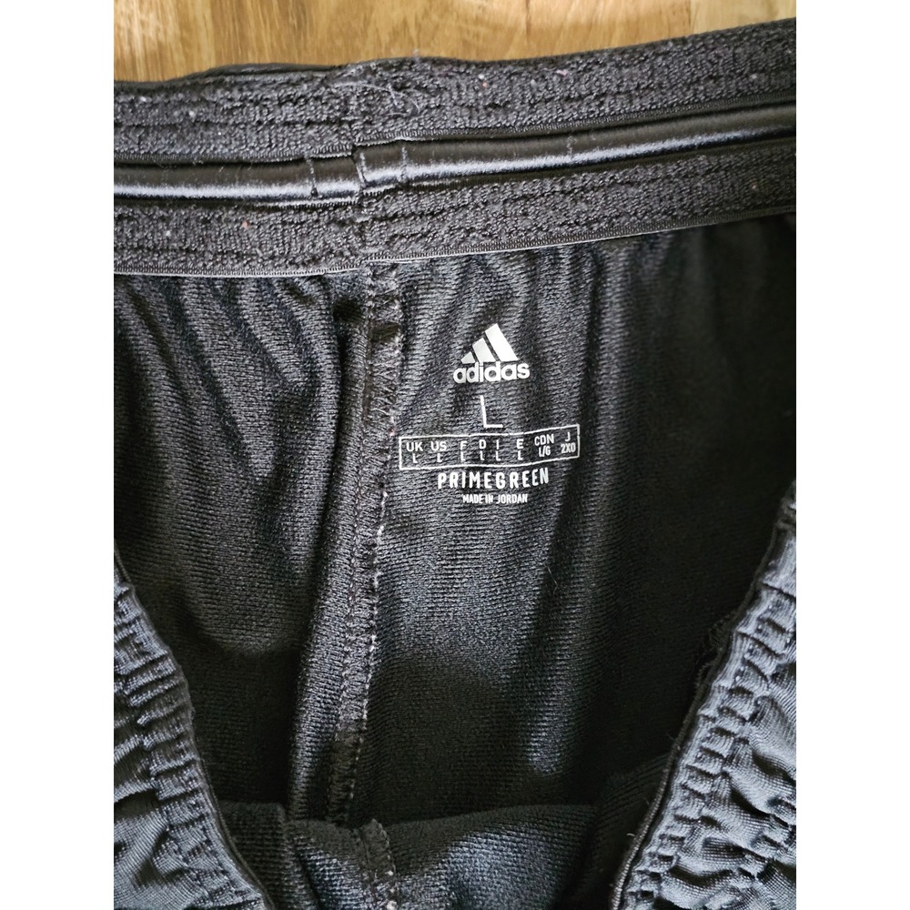 Adidas Mens Primegreen Track Pants Black Grey Three Stripe Joggers Large - Picture 3 of 3